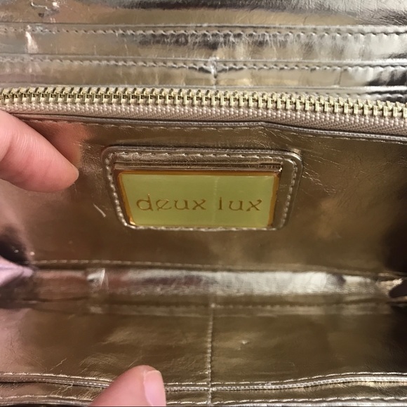 NWOT Deux Lux Pink Line Stone Clutch Wallet -Vegan - Picture 5 of 9